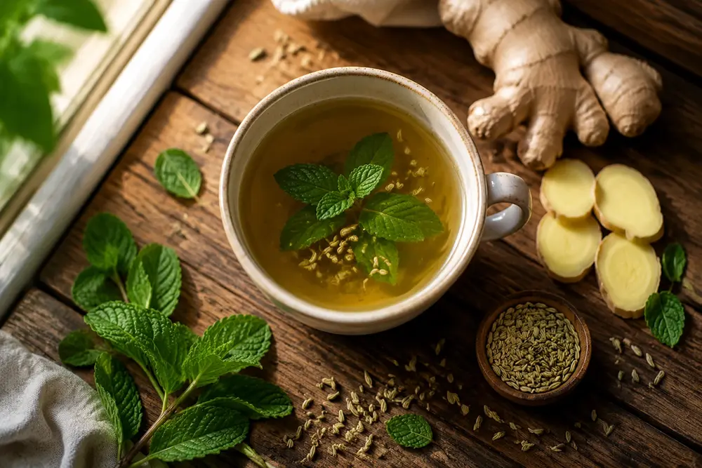 Warm Herbal Tea for Digestion