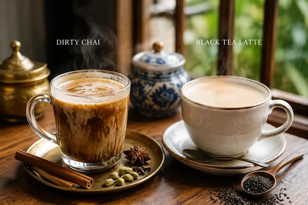 Dirty Chai vs-Black Tea Latte